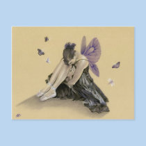 Dark fairy purple wings Postcard postcards