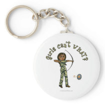 Dark Female Archery in Camouflage keychains