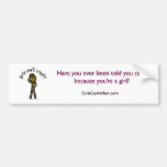 Dark Female Army Girl Bumper Sticker