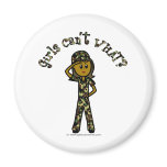 Dark Female Army Girl Magnet