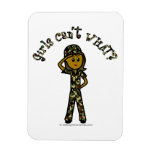 Dark Female Army Girl Magnets