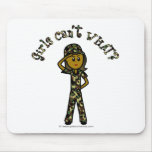 Dark Female Army Girl Mousepad