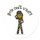 Dark Female Army Girl Stickers