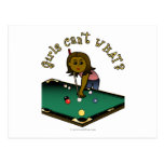 Dark Female Billiards Player Post Card