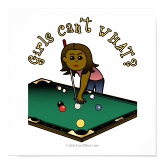 Dark Female Billiards Player Print