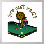 Dark Female Billiards Player Print