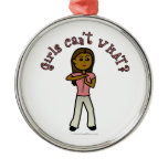 Dark Female Coach Christmas Ornament