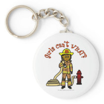 Dark Female Fire Fighter keychains