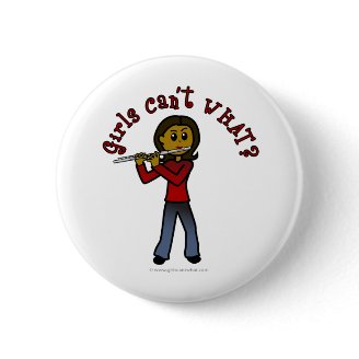 Dark Female Flute Player Button