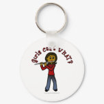 View more Dark Female Flute Player Keychains personalized gift ideas for girls Dark Female Flute Player Keychains