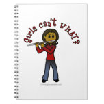 Dark Female Flute Player Note Book