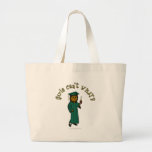 Dark Female Graduate in Green Cap and Gown Tote Bag