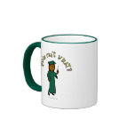 Dark Female Graduate in Green Cap and Gown Mugs