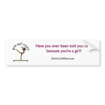 Dark Female Gymnast on Balance Beam bumper stickers by girlscantwhat Dark Female Gymnast on Balance Beam bumper stickers