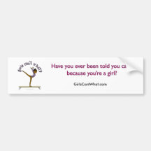 Dark Female Gymnast on Balance Beam Bumper Sticker