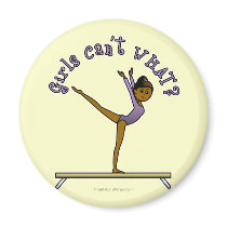 Dark Female Gymnast on Balance Beam Fridge Magnet