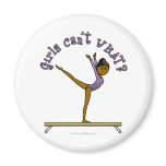 Dark Female Gymnast on Balance Beam Magnets
