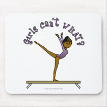Dark Female Gymnast on Balance Beam Mousepad