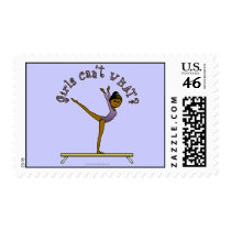 Dark Female Gymnast on Balance Beam postage by girlscantwhat Dark Female Gymnast on Balance Beam postage