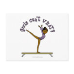 Dark Female Gymnast on Balance Beam Postcards