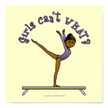 Dark Female Gymnast on Balance Beam Poster