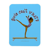 Dark Female Gymnast on Balance Beam Flexible Magnets