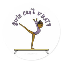 Dark Female Gymnast on Balance Beam Stickers