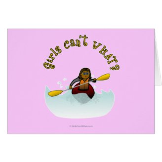 Dark Female Kayaker Greeting Cards