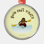 Dark Female Kayaker Ornaments