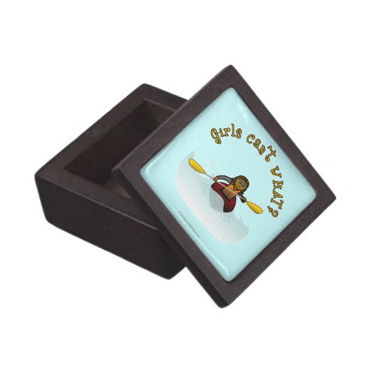 Dark Female Kayaker Premium Keepsake Boxes