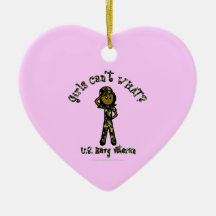 Dark Female Navy Veteran Christmas Tree Ornament