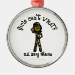 Dark Female Navy Veteran Ornaments