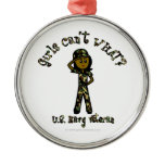 Dark Female Navy Veteran Ornaments