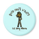 Dark Female Navy Veteran Refrigerator Magnet