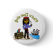 Dark Female Pirate Button