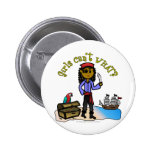 Dark Female Pirate Button