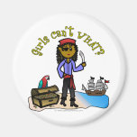 Dark Female Pirate Fridge Magnet