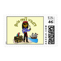Dark Female Pirate Postage Stamps