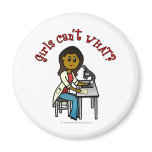 Dark Female Scientist Fridge Magnet