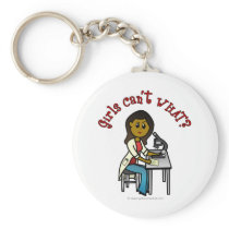 Dark Female Scientist keychains