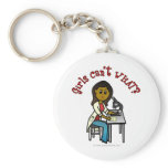 Dark Female Scientist Keychains