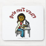 Dark Female Scientist Mouse Pads