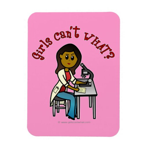 Dark Female Scientist Rectangle Magnets