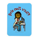 Dark Female Scientist Vinyl Magnets