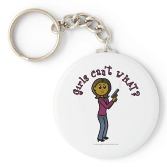 Dark Female Sharpshooter Keychains