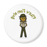 Dark Female Sheriff in Brown Uniform Refrigerator Magnets
