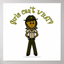 Dark Female Sheriff in Brown Uniform posters