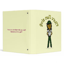 Dark Female Sheriff in Green Uniform Vinyl Binder