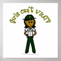 Dark Female Sheriff in Green Uniform posters