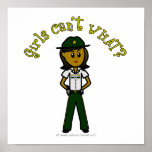 Dark Female Sheriff in Green Uniform Poster